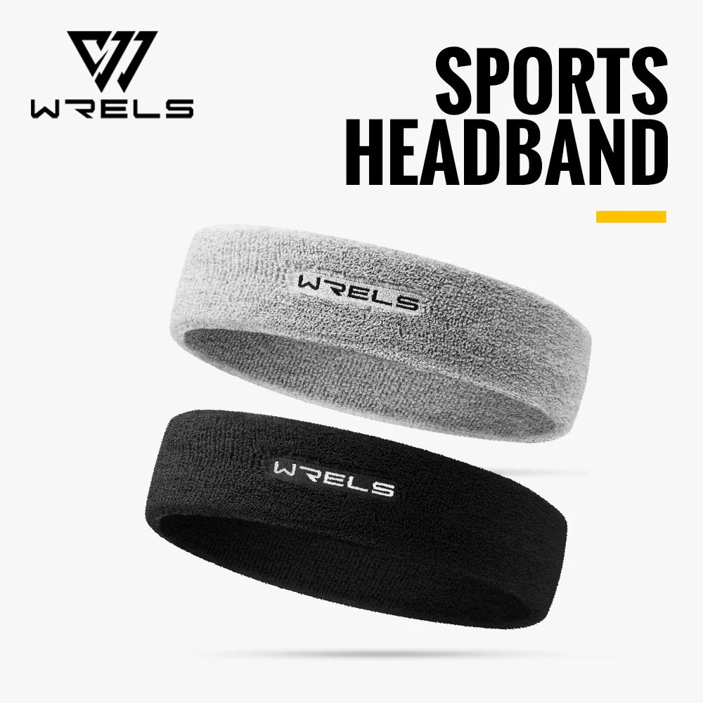 WRELS Sweatbands Sports Moisture Wicking Athletic Cotton Terry Cloth Sweatband Tennis Basketball Running Gym Sports Headband