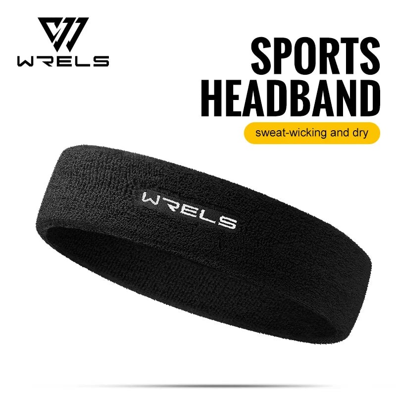 WRELS Sweatbands Sports Moisture Wicking Athletic Cotton Terry Cloth Sweatband Tennis Basketball Running Gym Sports Headband