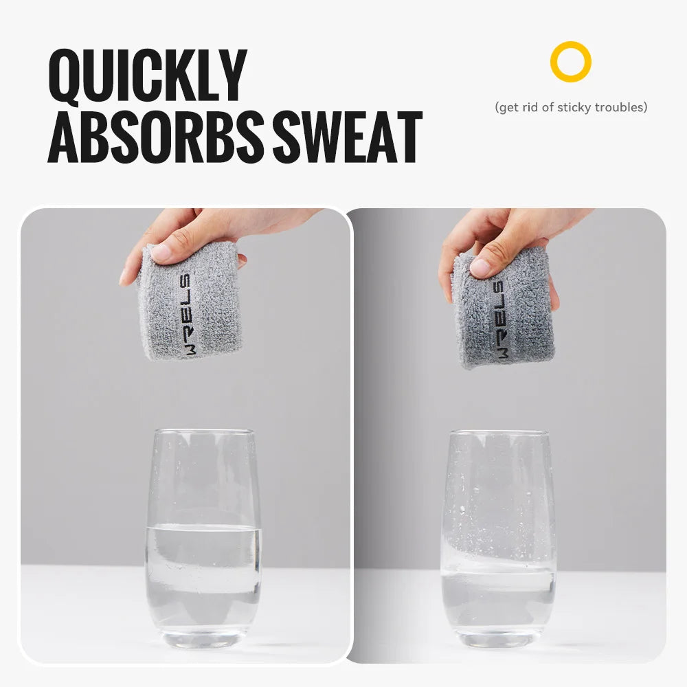 WRELS Sweatbands Sports Moisture Wicking Athletic Cotton Terry Cloth Sweatband Tennis Basketball Running Gym Sports Headband