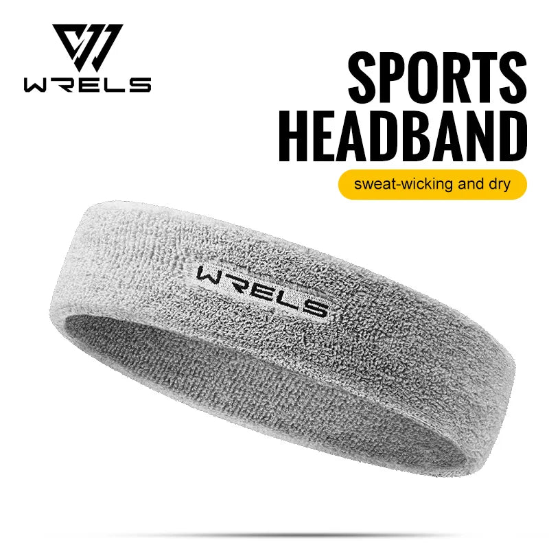 WRELS Sweatbands Sports Moisture Wicking Athletic Cotton Terry Cloth Sweatband Tennis Basketball Running Gym Sports Headband
